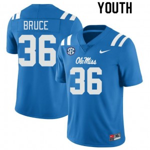 Youth Zamari Bruce Powder Blue Ole Miss Rebels College Football #36 Jersey 244471-233