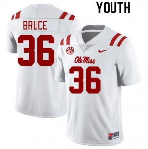 Youth Zamari Bruce White Ole Miss College Football #36 Jersey 389415-461