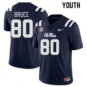 Youth Zamari Bruce Navy Ole Miss Rebels College Football #80 Jersey 828022-562