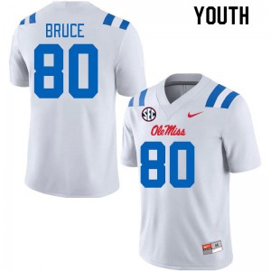 Youth Zamari Bruce White University of Mississippi 2024 New College Football #80 Jersey 594673-680
