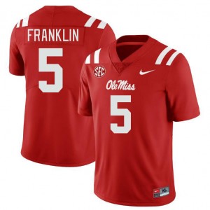 Men Zakhari Franklin Red Ole Miss College Football #5 Jersey 925955-897
