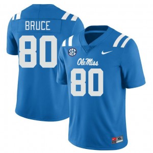 Men Zamari Bruce Powder Blue Ole Miss College Football #80 Jersey 286716-604