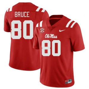 Men Zamari Bruce Red University of Mississippi College Football #80 Jersey 393587-978